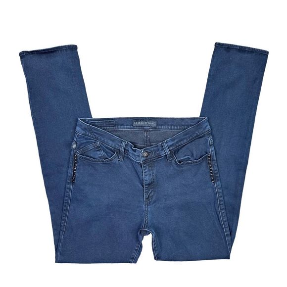 Rock & Republic Berlin Dark Blue Studded Skinny Jeans - Size 14 - Picture 2 of 8